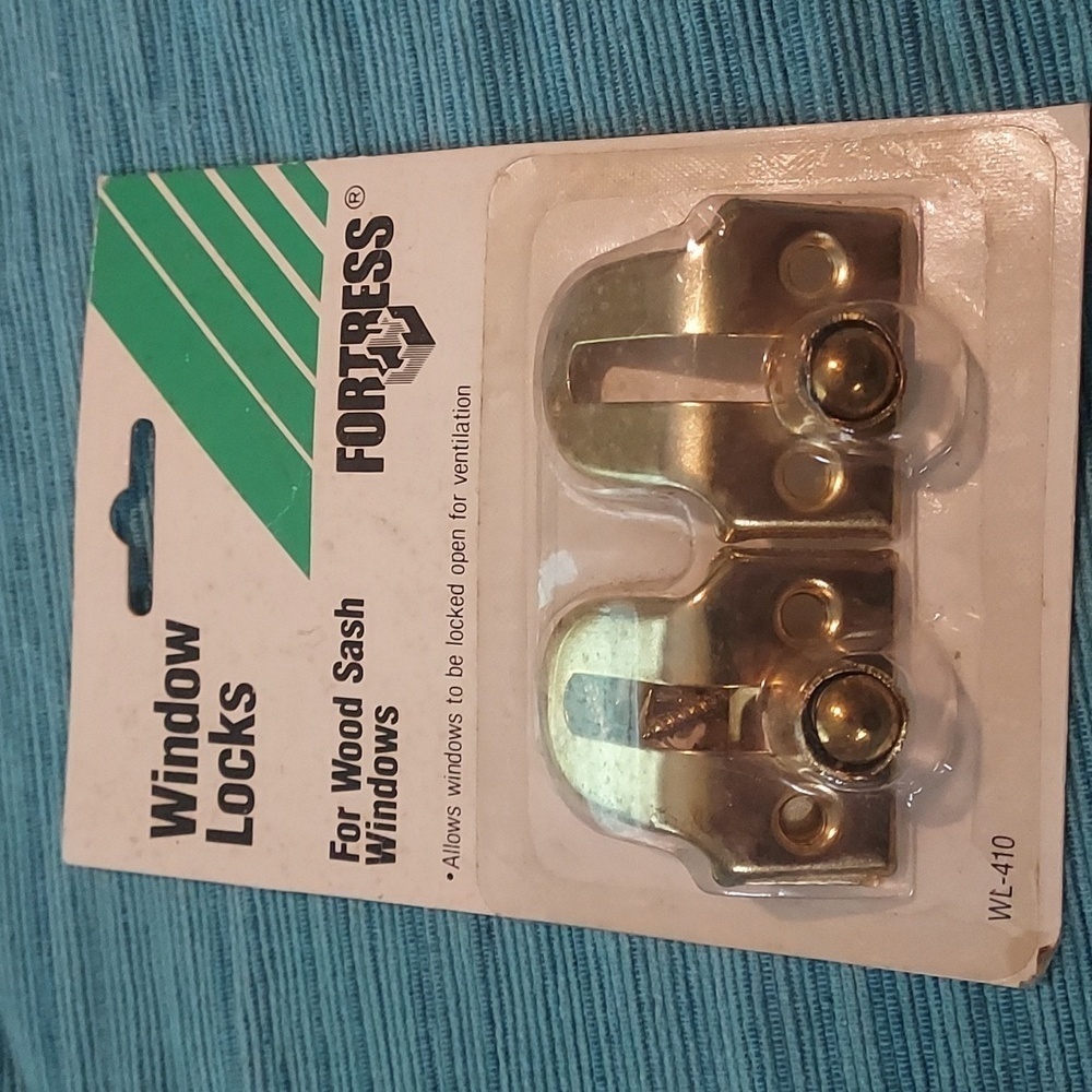 VINTAGE Window Vent Locks for Wood Sash Windows Brass Plate